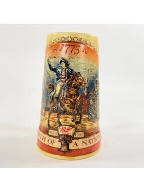Miller High Life Beer Stein Mug 1775 Birth of A Nation 1st in Series Limited USA